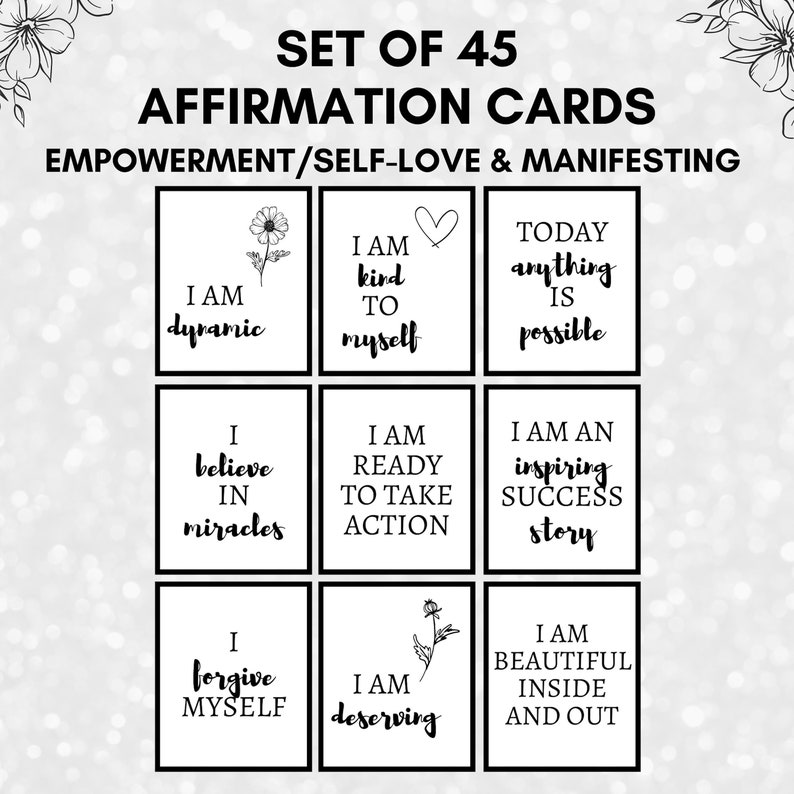 Positive Affirmation Cards Printable Daily Affirmation Cards | Etsy