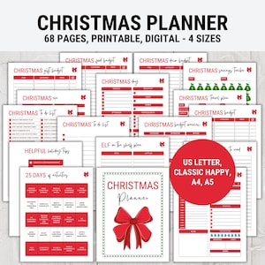 Christmas Planner Printable, Printable Christmas Planner, Xmas Planner, Christmas Planner Kit, Holiday Planner, Christmas To Do List