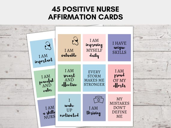 Nurse Affirmation Cards, Positive Words of Encouragement for Nurses, Nurse Motivational Quotes, Daily Nurse Affirmations Printable