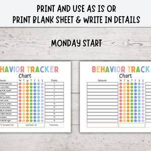 Behavior Tracker for Kids, Kids Reward Reward Chart Printable, Good ...