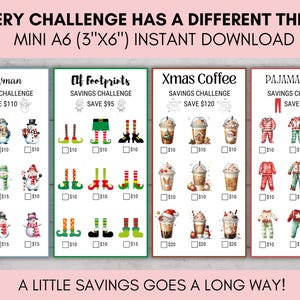Mini Savings Challenge, CHRISTMAS Low Income Savings Challenge, A6 Saving Trackers, Budget Finance Planner, Savings Challenge Bundle of 12 image 4