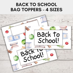 Back To School Treat Bag Topper, First Day of School Cookie Topper, Back To School Bag Topper, 1st Day of School Cookies