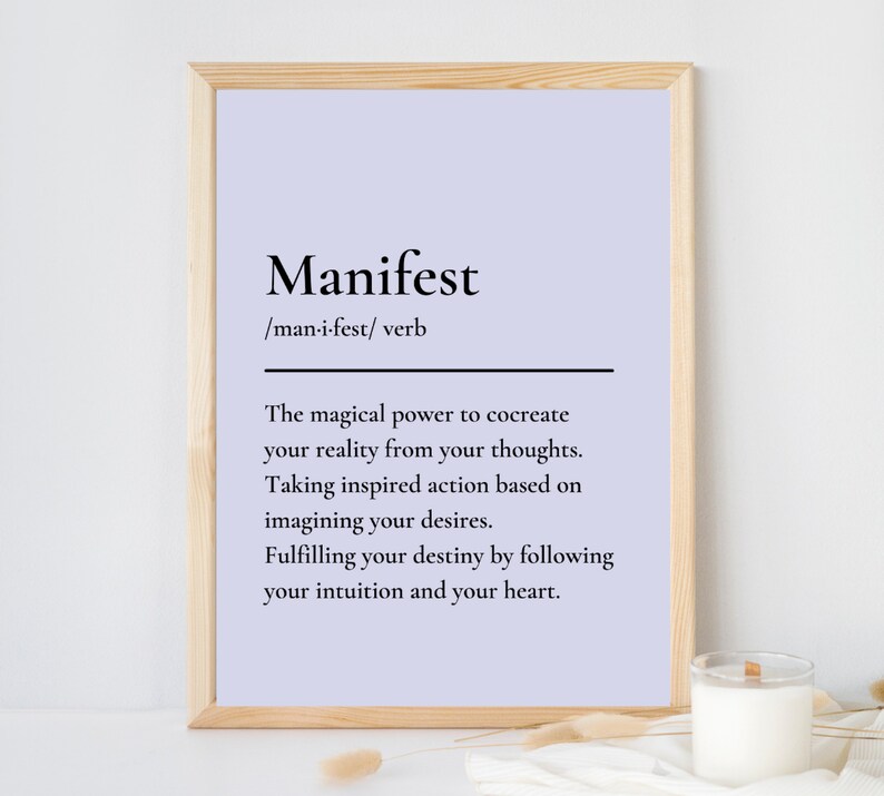 Manifest Definition Print Definition Print Manifest Manifest - Etsy