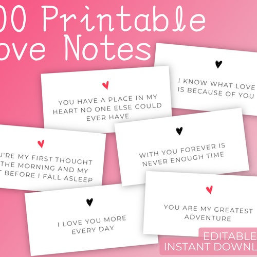 Love Notes Printable Love Notes Cards Mini Love Messages Etsy