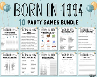 30th Birthday Party Games Bundle | Born in 1994 Games | 30th Birthday Games | Fun Printable Games | Party Games | Adult Games | Family Game