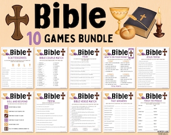Bible Games Bundle | Bible Study Games | Church Games | Youth Group Games | Bible Trivia | Fun Printable Games | Adult Games | Kids Games