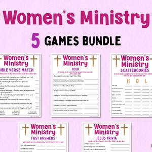 Women&#39;s Ministry Games Bundle | Bible Games | Church Games | Women&#39;s Retreat Games | Bible Study Games | Fun Printable Games | Adult Games