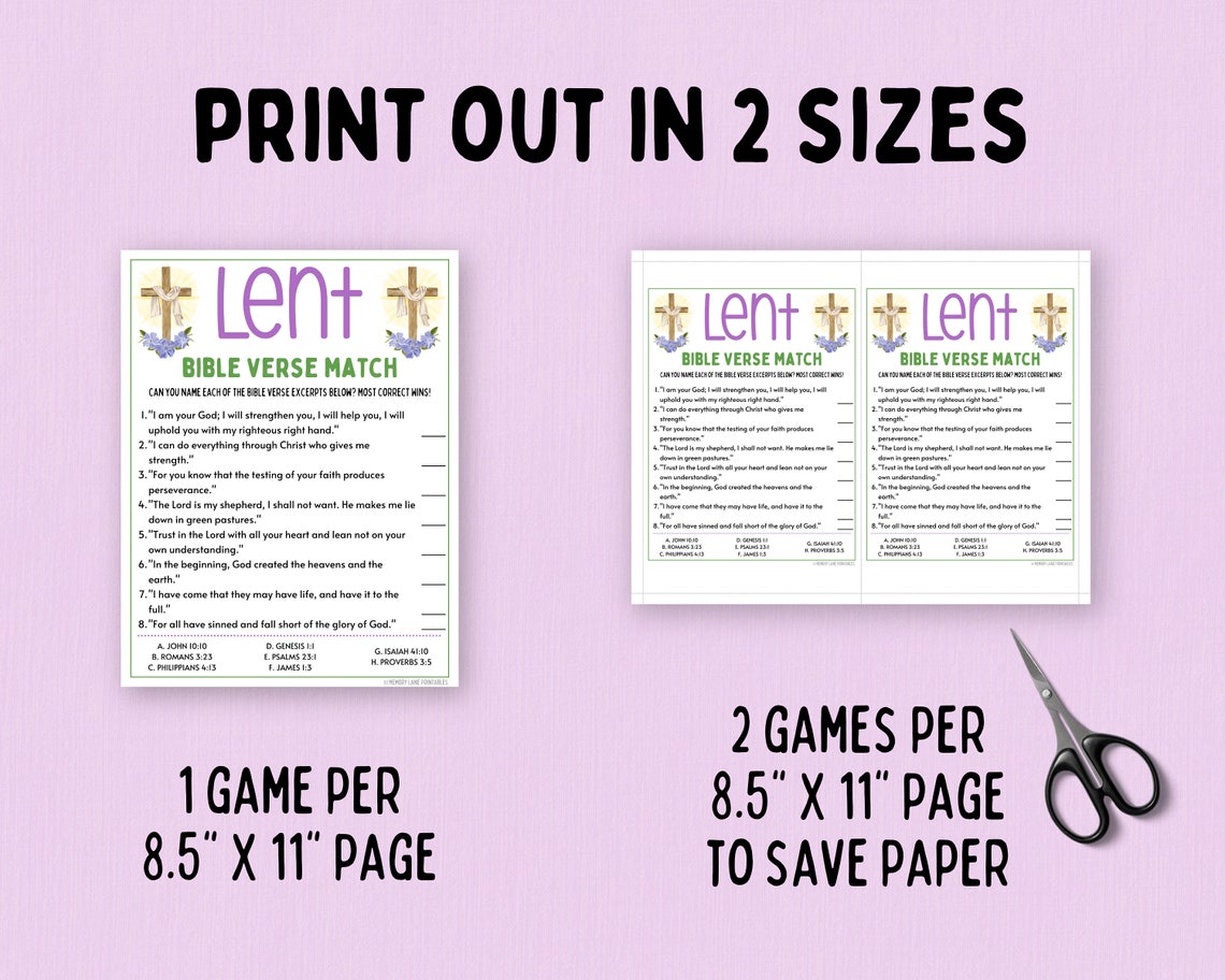 Lent Bible Verses Game | Lenten Games | Lent Activities | Lent Church ...
