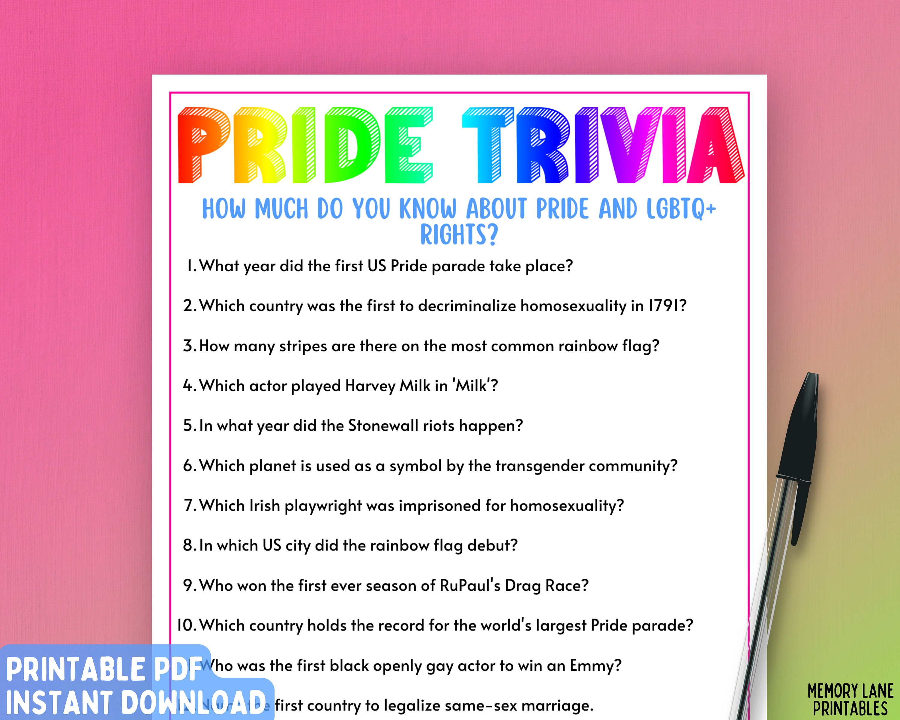 25+ Fun LGBTQ+ quiz questions & answers 