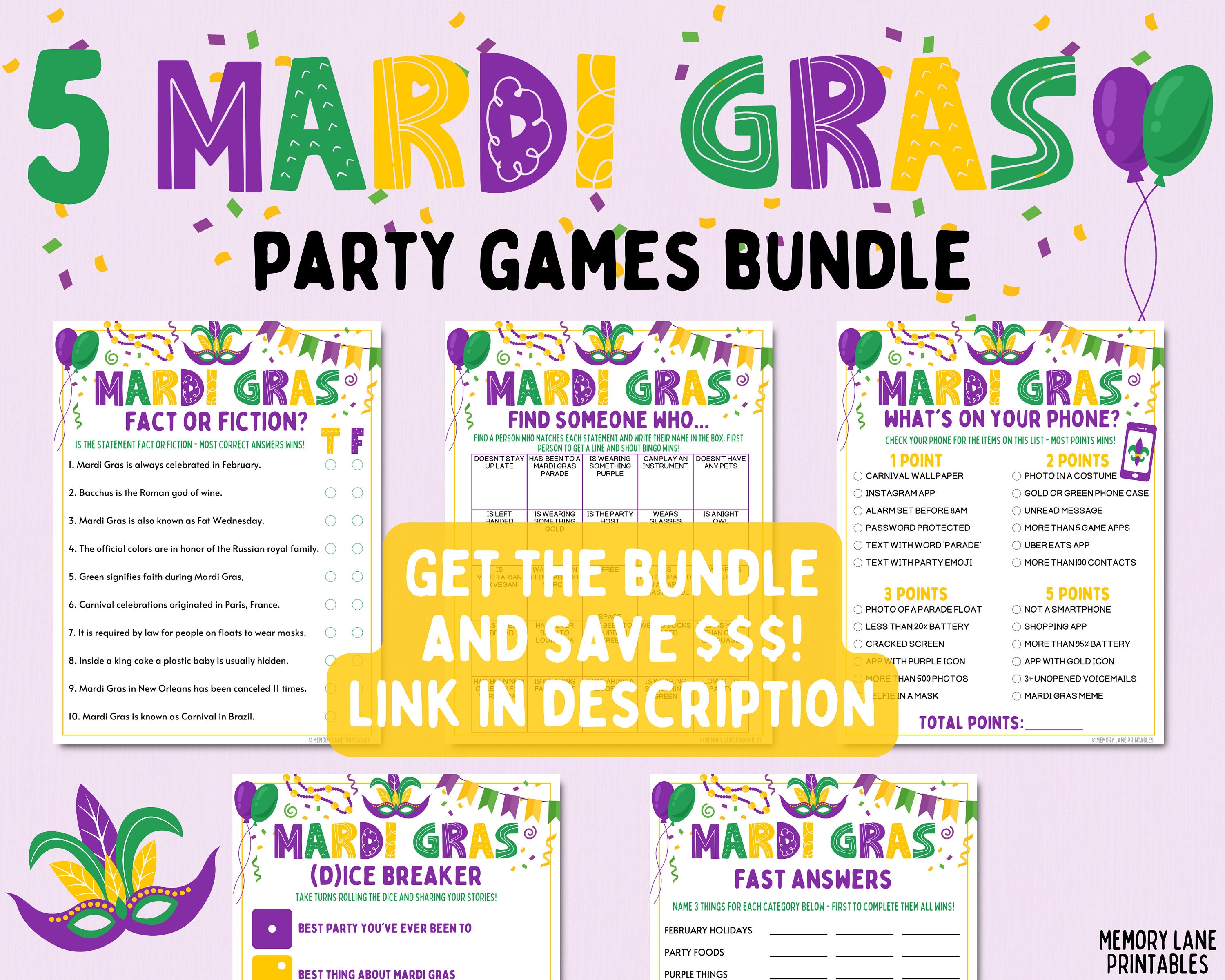 mardi gras pop up tree