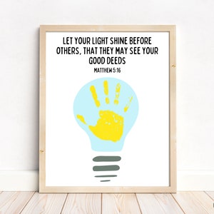 Bible Handprint Art | Bible Handprint Craft | Fun Printable Craft | Sunday School Activity | Kids Craft Kit | Pre-K | Christian Church Craft