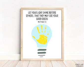 Bible Handprint Art | Bible Handprint Craft | Fun Printable Craft | Sunday School Activity | Kids Craft Kit | Pre-K | Christian Church Craft