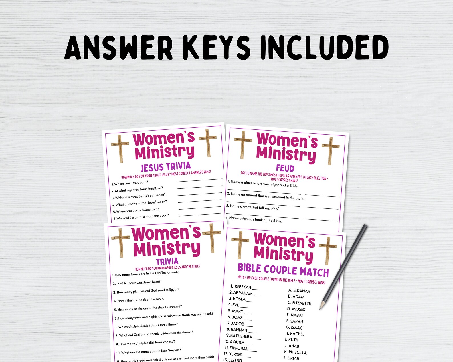 Women's Ministry Games Bundle Bible Games Church Games Women's Retreat