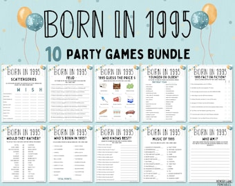 30th Birthday Party Games Bundle | Born in 1995 Games | 30th Birthday Games | Fun Printable Games | Party Games | Adult Games | Family Game