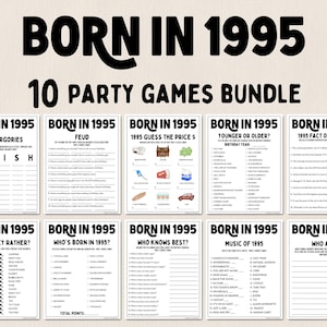 30th Birthday Party Games Bundle | Born in 1995 Games | 30th Birthday Games | Fun Printable Games | Party Games | Adult Games | Family Game