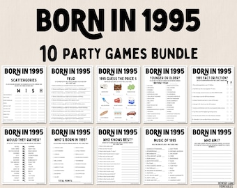 30th Birthday Party Games Bundle | Born in 1995 Games | 30th Birthday Games | Fun Printable Games | Party Games | Adult Games | Family Game