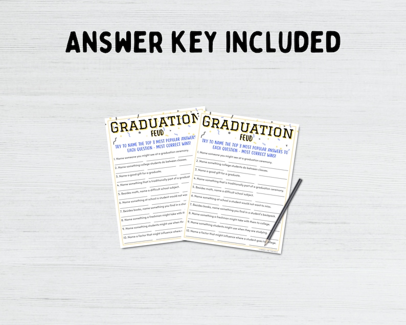 Graduation Feud Game | Graduation Party Game | Fun Graduation Printable ...