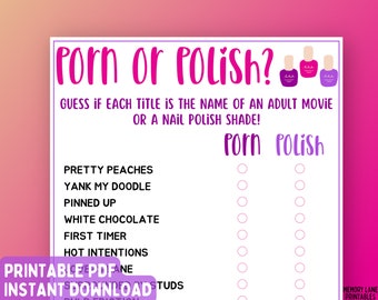 Ladies' Night Porn or Polish Game | Ladies Night Party Game | Fun Girls Night Out Game | Girls Night In Game | Adult Game | Birthday Game