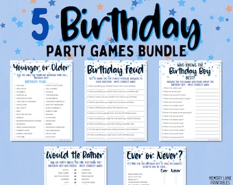 Birthday Games Bundle | 5 Birthday Games for Him | Adult Birthday Party Games | Printable Birthday Games | Birthday Boy Games | Adult Games