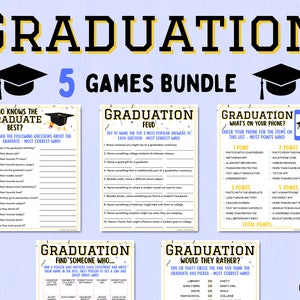 Graduation Games Bundle | 5 Graduation Party Games | Fun Graduation ...