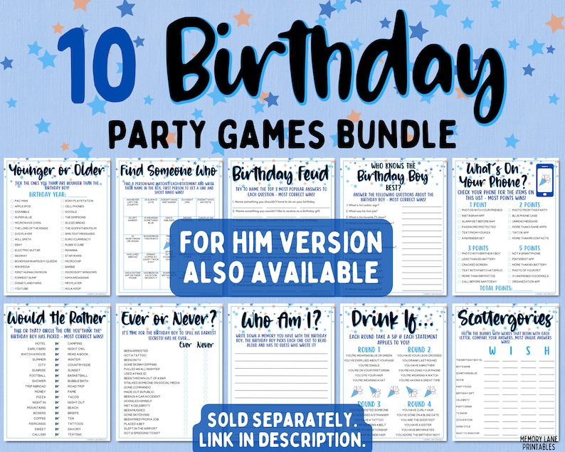 80th Birthday Party Games Bundle Born in 1944 Games 80th Birthday Games Fun Printable Games Party Games Adult Games Family Game image 9