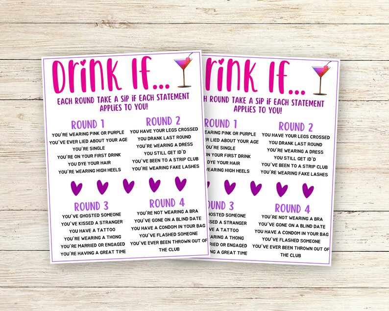 Ladies' Night Drink If Game Ladies Night Party Game Fun Girls Night Out