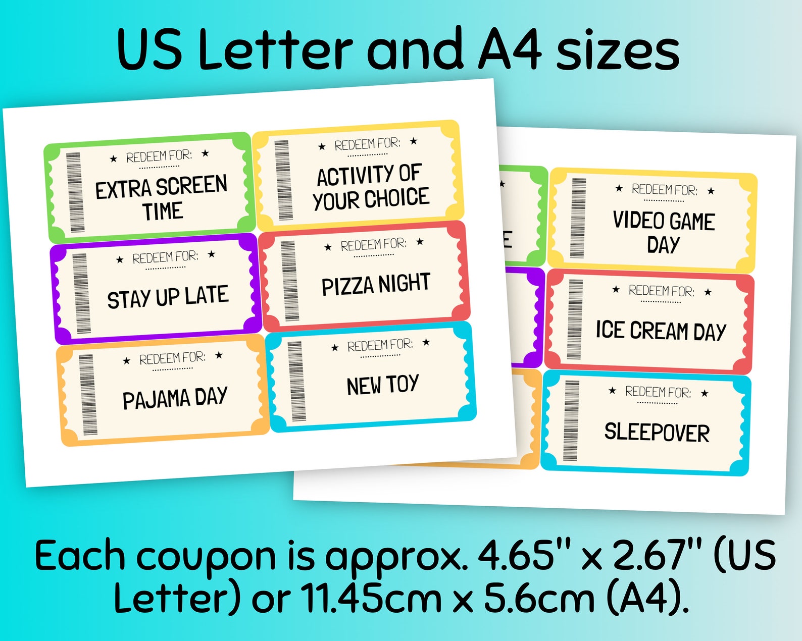 Coupon Book for Kids Printable Kids Reward Coupons Template - Etsy UK