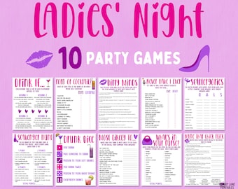 Ladies' Night 10 Game Bundle | Ladies Night Party Games | Fun Girls Night Out Games | Girls Night In Games | Adult Games | Birthday Games