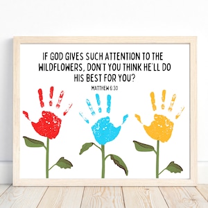 Bible Handprint Art | Bible Handprint Craft | Fun Printable Craft | Sunday School Activity | Kids Craft Kit | Pre-K | Christian Church Craft
