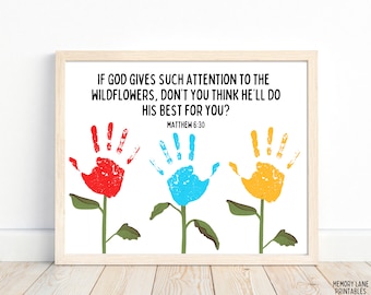 Bible Handprint Art | Bible Handprint Craft | Fun Printable Craft | Sunday School Activity | Kids Craft Kit | Pre-K | Christian Church Craft