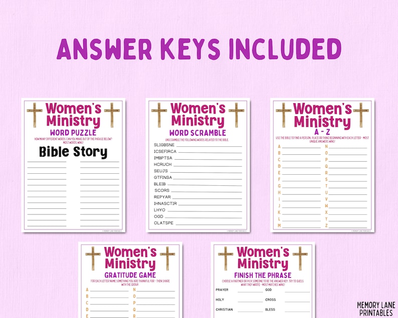 Women's Ministry Games Bundle Bible Games Church Games Women's Retreat