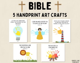 Bible Handprint Art Bundle | Bible Handprint Crafts | Fun Printable Crafts | Sunday School Activity | Kids Craft Kit | Pre-K | Church Crafts