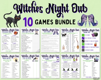 Witches Night Out Game Bundle | 10 Halloween Party Games | Fun Halloween Games | Ladies Night | Girls Night Out Games | Adult Drinking Games