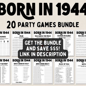 80th Birthday Party Games Bundle Born in 1944 Games 80th Birthday Games Fun Printable Games Party Games Adult Games Family Game image 7