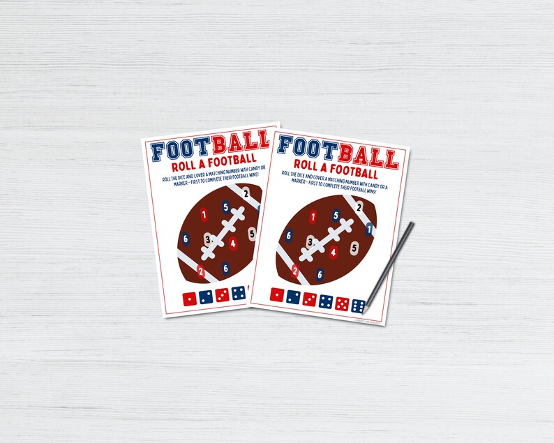 Football Roll A Football Game | Super Bowl Party Game | Fun Printable ...