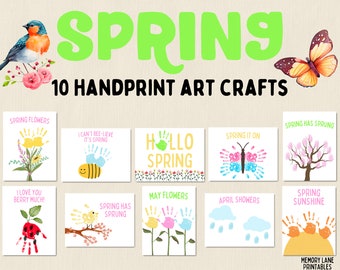 Spring Handprint Art Bundle | Spring Handprint Crafts | Fun Printable Crafts | Springtime Activity | Spring Crafts | Kids Craft Kit | Pre-K