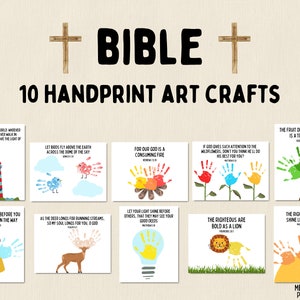 Bible Handprint Art Bundle | Bible Handprint Crafts | Fun Printable Crafts | Sunday School Activity | Kids Craft Kit | Pre-K | Church Crafts