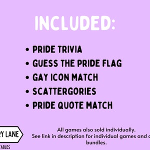 Pride Party Games Bundle 5 LGBTQ Pride Games Pride Trivia Games Rainbow Gay Lesbian Party Games Printable Pride Games Adult Games image 5