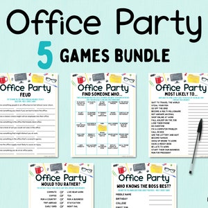 Office Party Games Bundle | Work Party Games | Fun Printable Games | Group Activity | Team Building Games | Staff Appreciation | Icebreaker