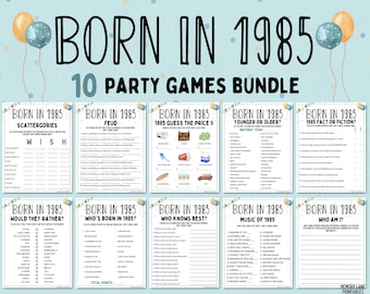 40th Birthday Party Games Bundle | Born in 1985 Games | 40th Birthday Games | Fun Printable Games | Party Games | Adult Games | Family Game