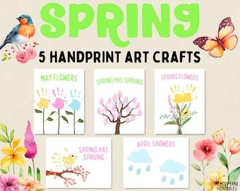 Spring Handprint Art Bundle | Spring Handprint Crafts | Fun Printable Crafts | Springtime Activity | Spring Crafts | Kids Craft Kit | Pre-K