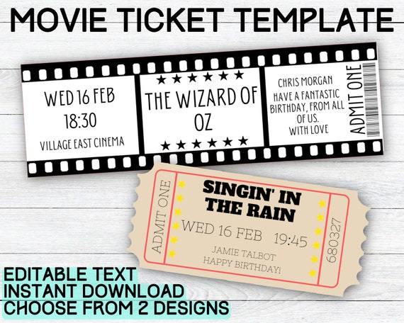 Editable Movie Ticket Template