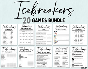 Icebreaker Games Bundle | Group Activity | Office Games | Fun Printable Games | Team Building Games | Staff Appreciation | Ice breakers