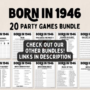 80th Birthday Party Games Bundle | Born in 1946 Games | 80th Birthday Games | Fun Printable Games | Party Games | Adult Games | Family Game image 7