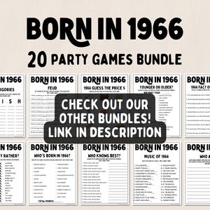 Bundel met feestspellen voor de 60e verjaardag | Geboren in 1966 Games | Spelletjes 60e verjaardag | Leuke afdrukbare games | Feestspellen | Spellen voor volwassenen | Familiespel afbeelding 7