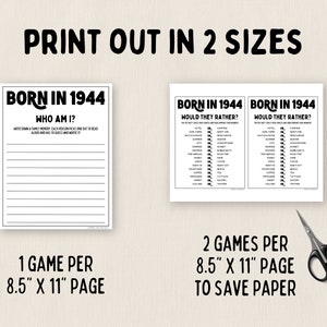 80th Birthday Party Games Bundle Born in 1944 Games 80th Birthday Games Fun Printable Games Party Games Adult Games Family Game image 2