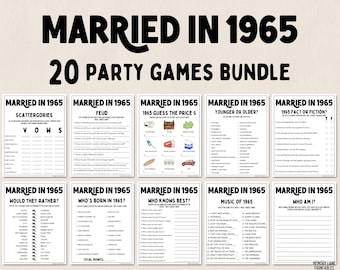 60th Anniversary Games Bundle | Married in 1965 Games | 60th Wedding Anniversary Games | Fun Printable Games | Party Games | Adult Games