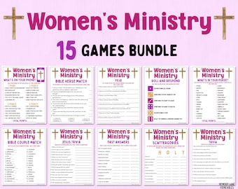 Women's Ministry Games Bundle | Bible Games | Church Games | Women's Retreat Games | Bible Study Games | Fun Printable Games | Adult Games
