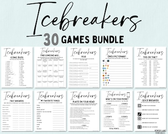 Icebreaker Games Bundle | Group Activity | Office Games | Fun Printable Games | Team Building Games | Staff Appreciation | Ice breakers