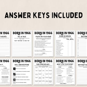 60th Birthday Party Games Bundle | Born in 1966 Games | 60th Birthday Games | Fun Printable Games | Party Games | Adult Games | Family Game image 2